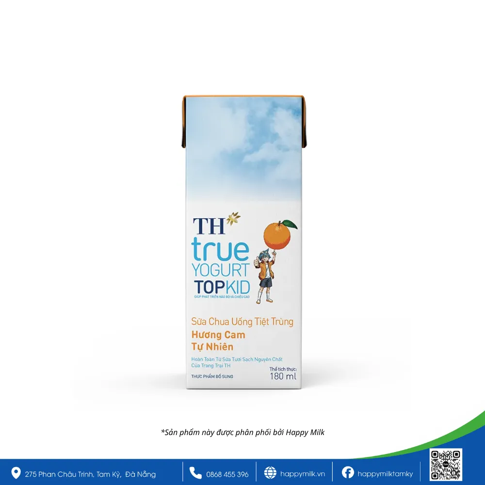 SỮA CHUA UỐNG TIỆT TRÙNG CAM TOPKID 180ML